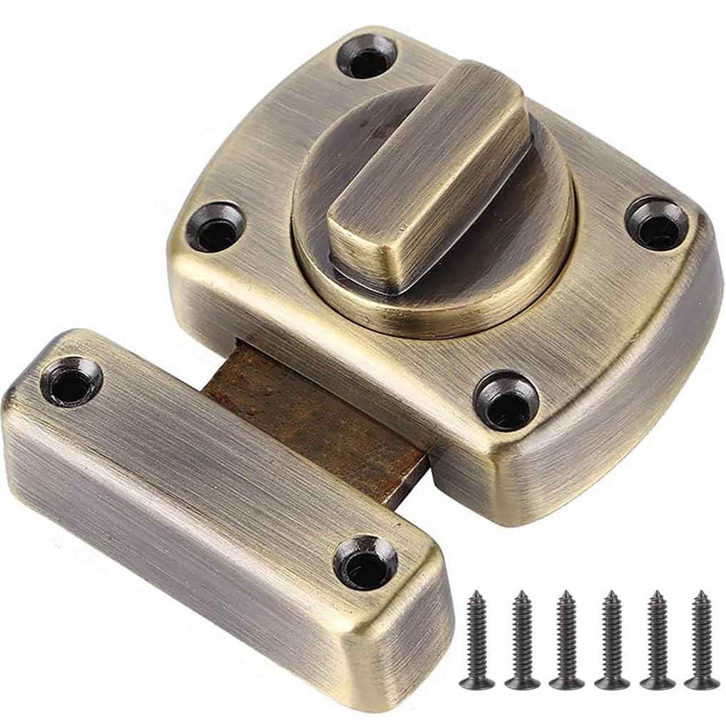 Litensh Bathroom Door Bolt Lock Toilet Door Latch Rotate Bolt Gate Slide Latch Stainless Steel Door Locks Brushed Safety Cabinet Slide Lock Latches Green Bronze, 55MM — image 1