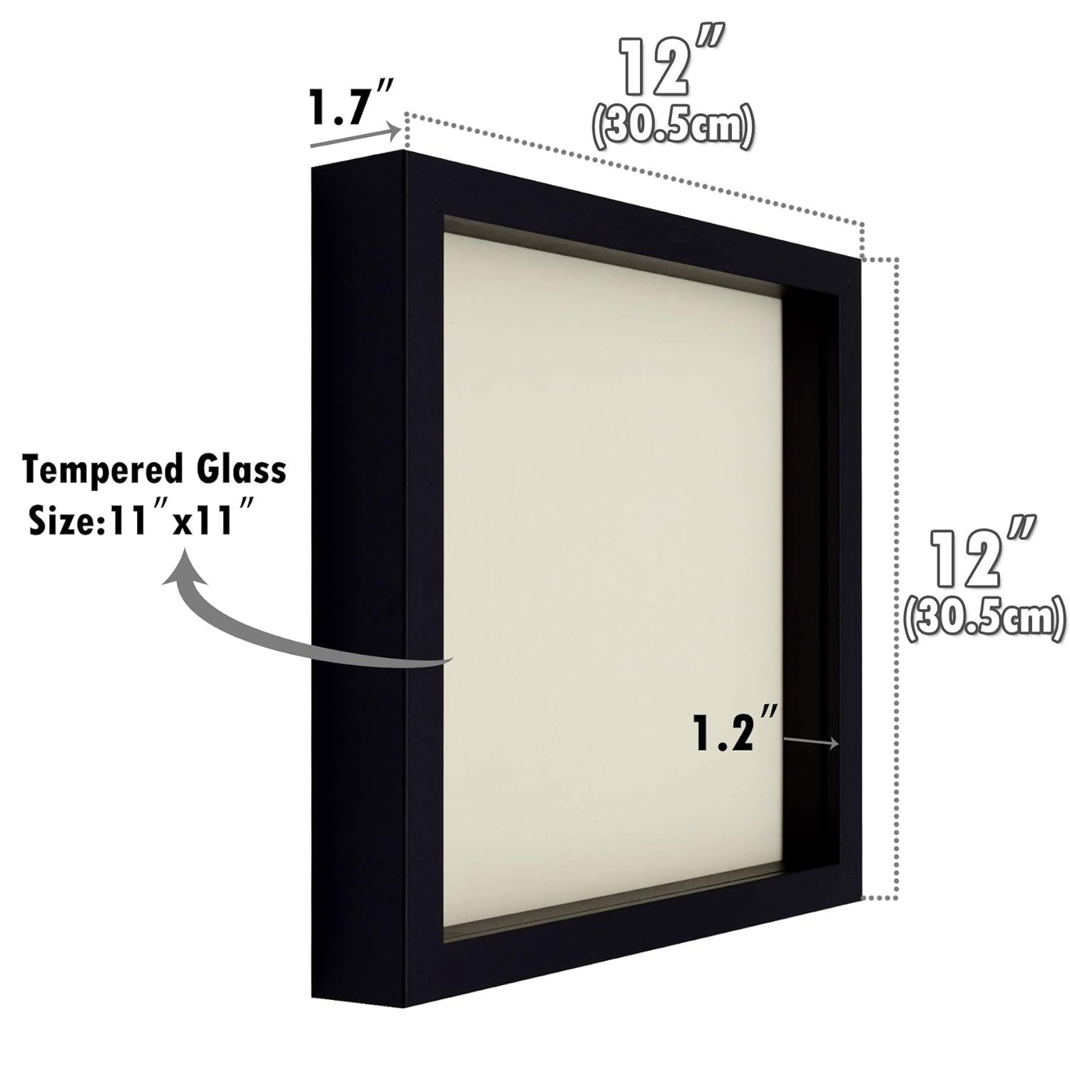 Mementos Sawtooth Hanger for Wall Display 8x8 Black Shadowbox Frame