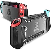 Mumba Dockable Case Compatible for Nintendo Switch (2017 Release), [Blade Series] TPU Grip Protective Cover Case with Ergonomic Design and Comfort Grip,Original Switch Case Accessories (Black)