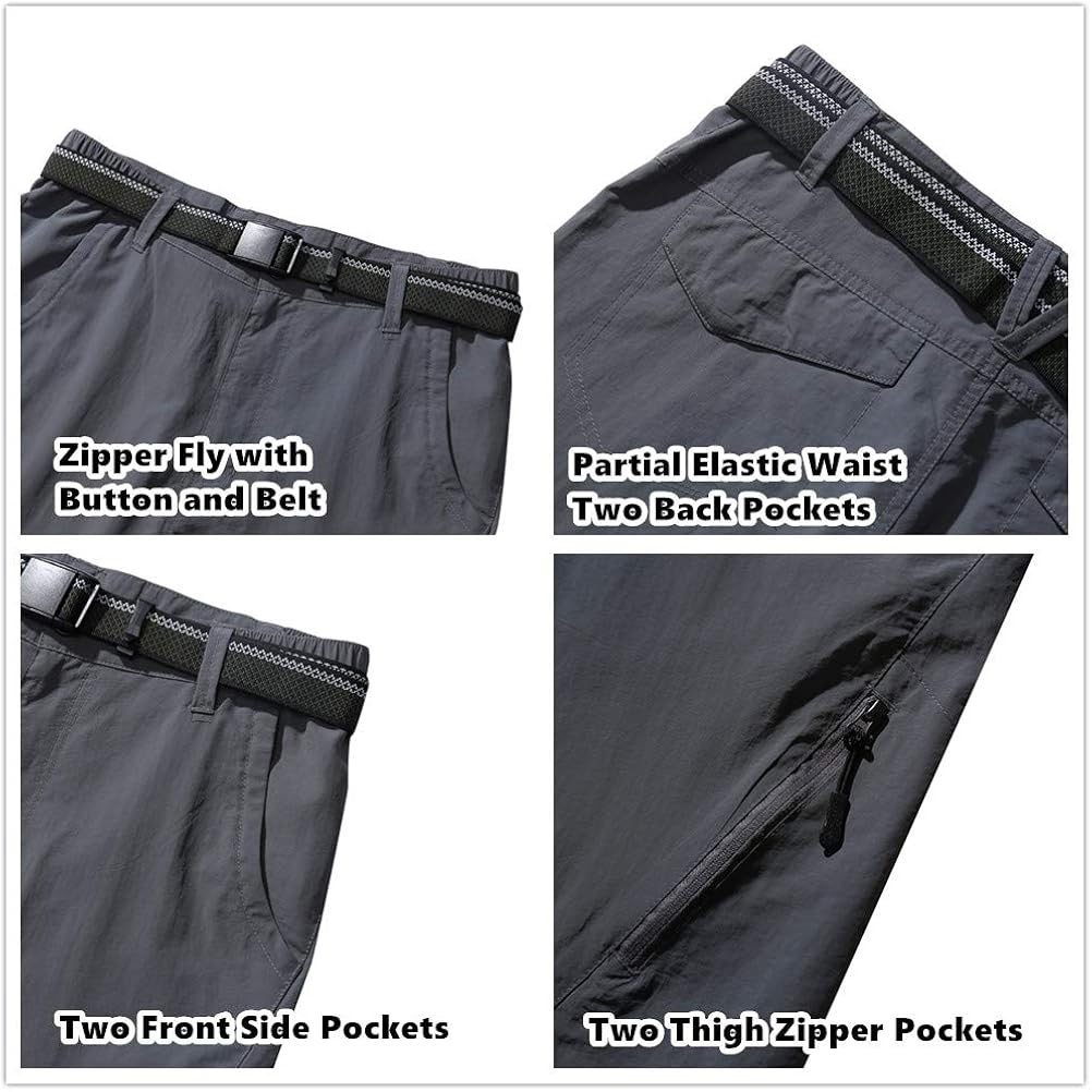 Kids Boy's Youth Hiking Casual Quick Dry Shorts, Lightweight Cargo Tatical Zipper Pockets Camping Travel Shorts: Clothing