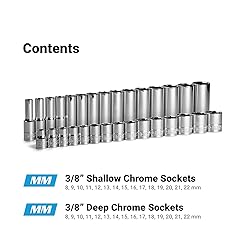 Capri Tools 3/8 in. Drive Shallow and Deep Chrome