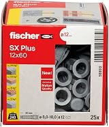 fischer SX Plus Expansion Wall Plug 12mm x 60mm Pack 25 view 2