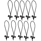 Foto&amp;Tech Multipurpose Extra Thick Elastic Cable Tie and Organizer, Adjustable Cable Strap Toggle Tie, Reusable Tangle Tamer, Cable Management for Cord and Cable (10 x 16CM, Deep Black)