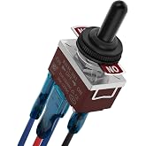 DaierTek Latching Reverse Polarity Switch 12V 30A 3 Position Toggle Switch Waterproof DPDT 4 Pin ON Off ON Toggle Switch with Cover for RV Jack DC Motor