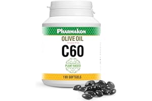PHARMAKON C60 Enriched Olive Oil Capsules, Plant Based. (180 Count)