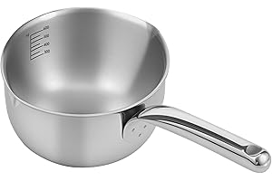 Stainless Steel Milk Pan 600/400ml 12.8 cm Warmer Pot Multipurpose Easy to Store Milk Soup Pot Solid Butter Warmer Pot for Wa