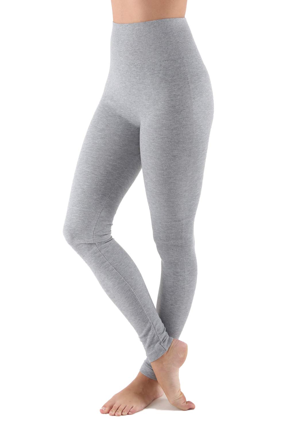 AEKO Women's Thick Yoga Soft Cotton Blend High Waist Workout Leggings with Tummy Control Compression