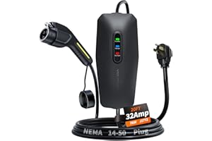 VDLPOWERVP Level 2 EV Charger, 32A/7KW Electric Vehicle Portable Charger with 20FT Cable, Home EV Charging Station, 240V NEMA 14-50 Plug, for All SAE J1772
