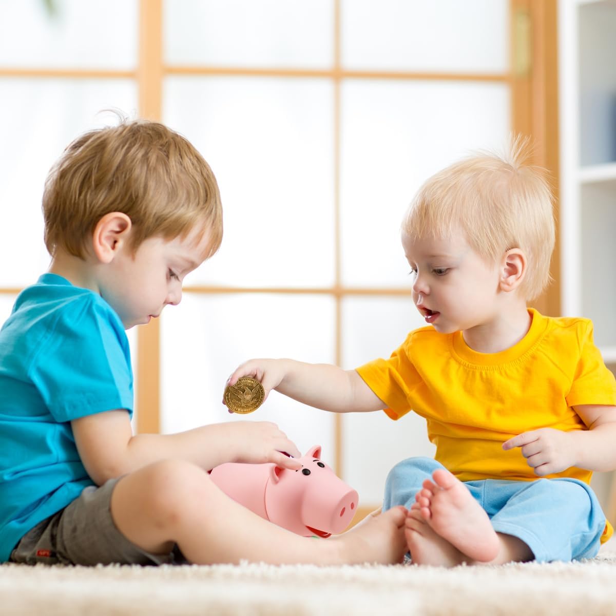 PHOCAS Hairphocas Cute Pink Pig Money Box Plastic Piggy Bank for Kid's Xmas Christmas Birthday Gift with Box