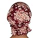 Chemo Beanies (Burgundy Floral Pleated Knit)