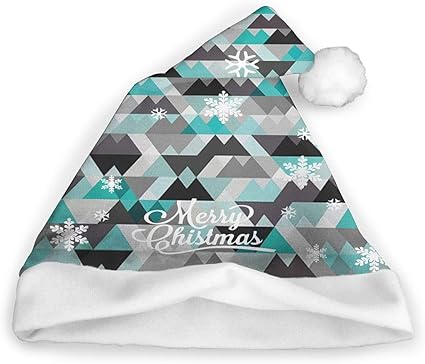 zsxaaasdf Graue und türkisfarbene Weihnachtsmütze, Weihnachtsmütze