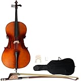 Acoustic Cello with Carrying Bag, Bow, Rosin for