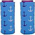 Anchor Pattern Slim Can Coolie (2 Pack)