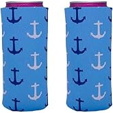 Anchor Pattern Slim Can Coolie (2 Pack)