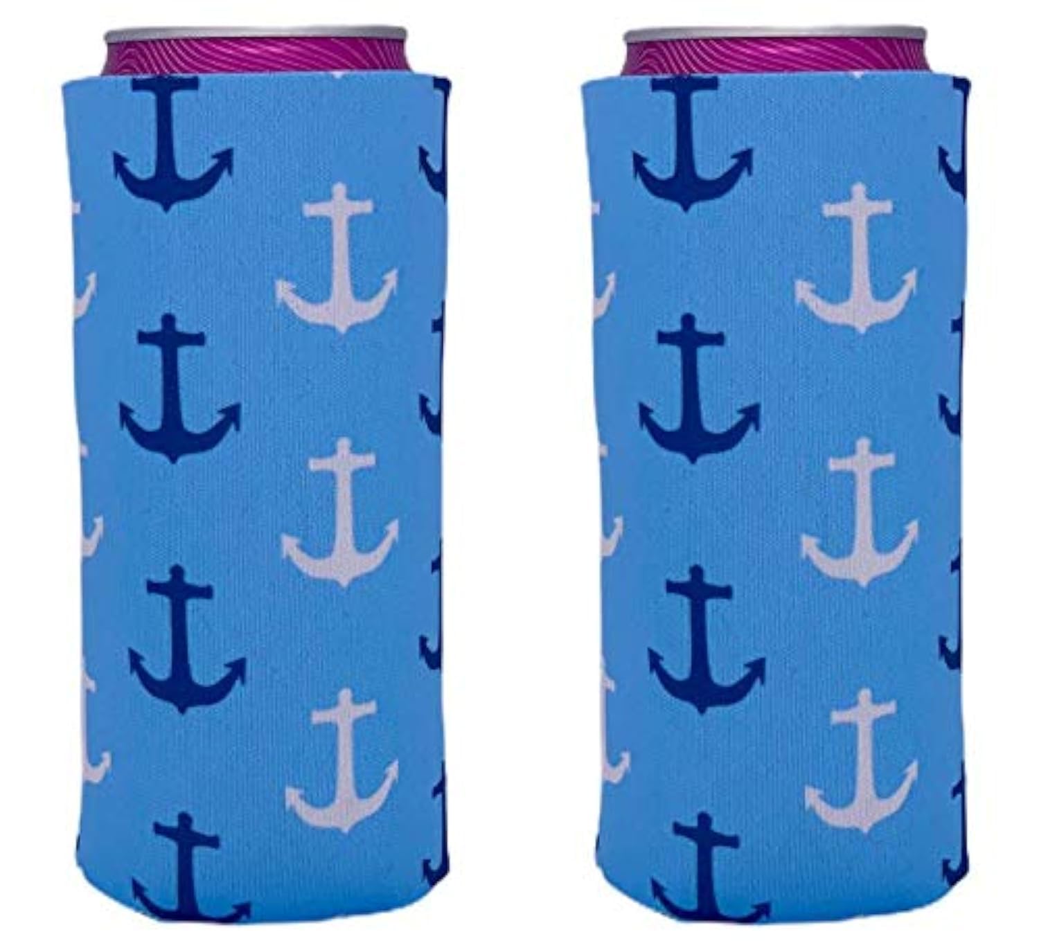 Anchor Pattern Slim 12oz Can Coolie (2)