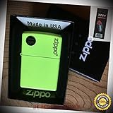 28887zl neon Yellow Finish Logo Full Size Lighter