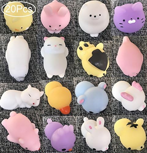 Mochi Squishies Cute, Alled 16 Pcs Mini Squeeze Toys Soft Stretchy Cute Squishy Kawaii Animal Squishies Toys Release Stress Hand Fidget Toy for Kids Gift (16 Pcs Animals Squishies Style 2)