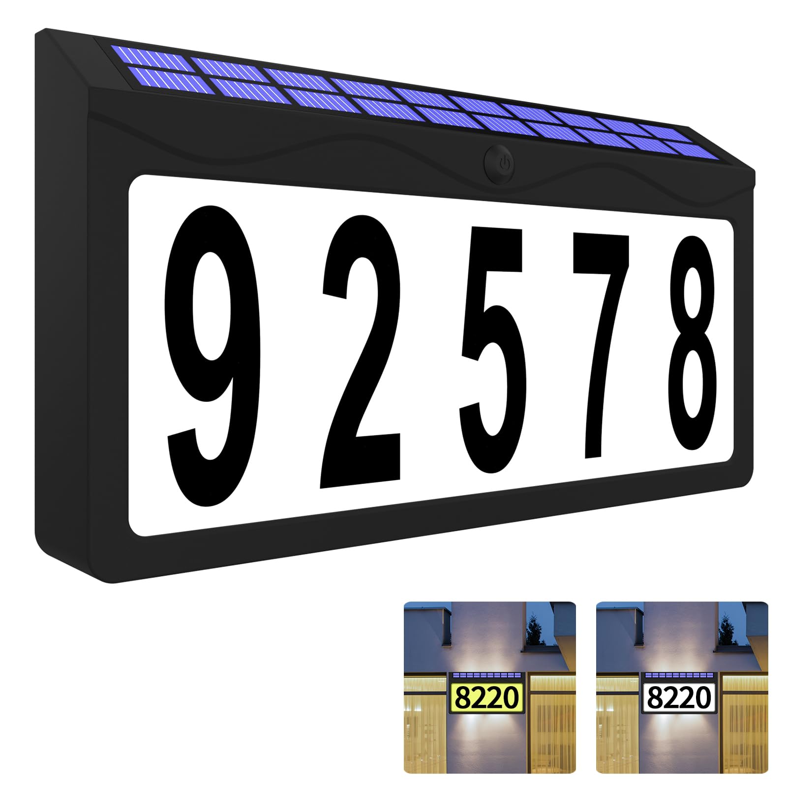 Photo 1 of **MISSING EXTRA NUMBERS** IVWVI Solar Address Sign, Lighted Address Plaque Outdoor Waterproof, Illuminated Double Color Address Numbers, House Numbers for Home Street Mailbox Outside