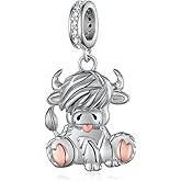 SVODEA Highland Cow/Duck/Guinea Pig/Horse/Cow/Black Cat/Manatee/Cardinal Charm 925 Sterling Silver Animal Charms Cute Animal Jewelry Gifts for Women