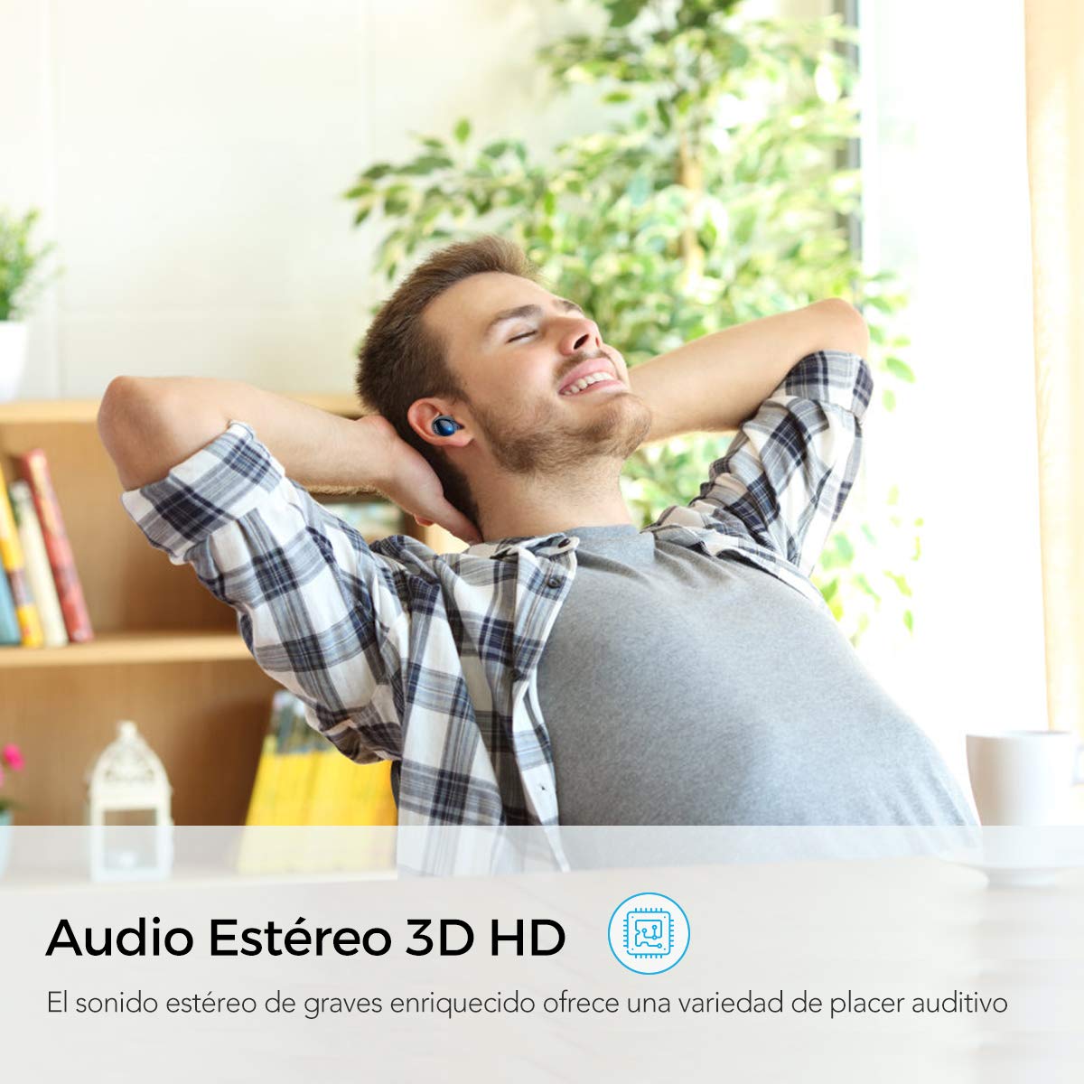 Auriculares Bluetooth In-Ear, Rock Mini Twins Estéreo Hi-Fi Manos Libres Auricular Deportivos Inalámbricos IPX5 Cancelación Ruido Micrófono Integrado con Caja de Carga para iPhone iOS Android