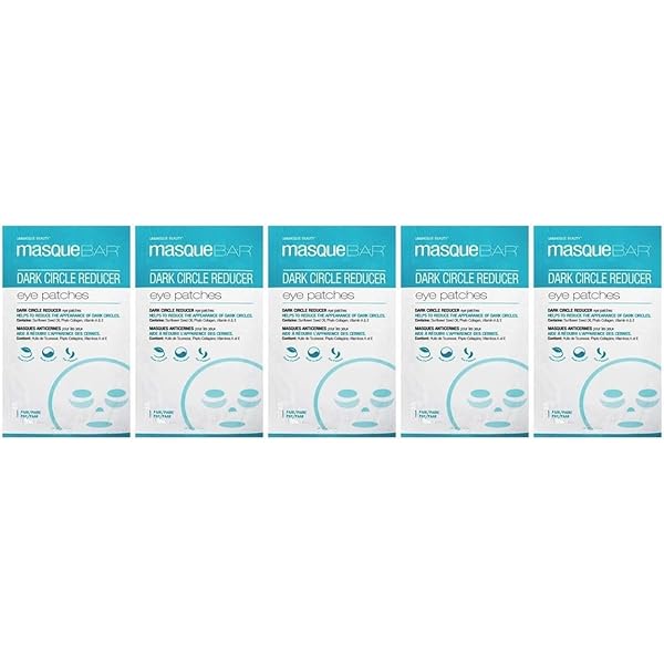 MASQUE BAR EYE MASK PATCHES DARK CIRCLE REDUCER (5 PAIRS) — KOREAN UNDER EYE SKIN CARE TREATMENT — DIMINISHES THE APPEARANCE OF UNDER EYE DARK CIRCLES & PREVENTS PREMATURE SIGNS OF AGING — MOISTURIZES