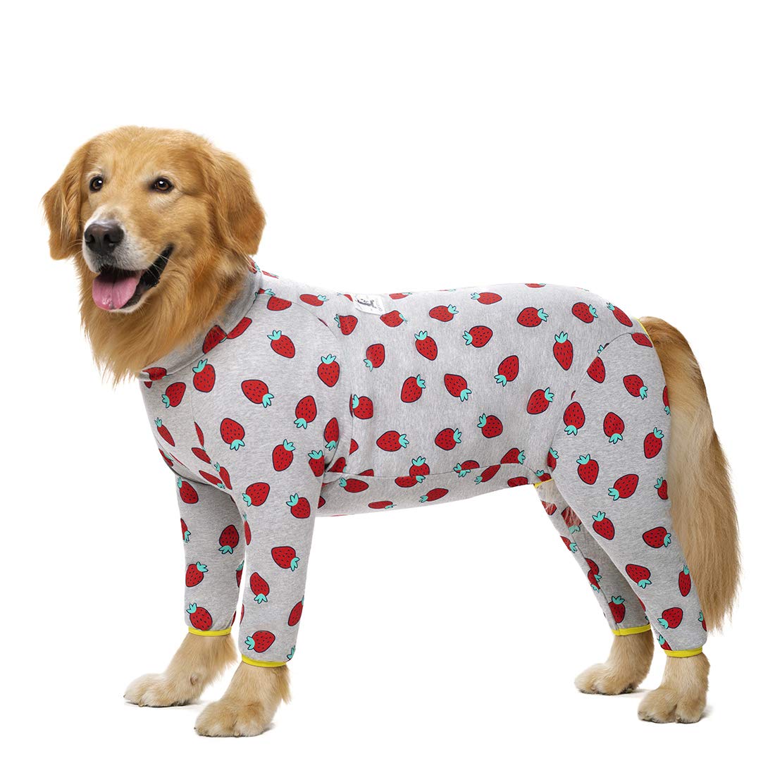 Cotton Medium Large Dog Onesie Surgery Recovery Suit for Medium Large Bodysuit Dogs Pajamas Pjs,Full Covered Dog Recovery Suit After Surgery,Long Sleeved with Zipper On Back