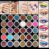 Eyeshadow&Nail Glitter 30Pcs/Set Colors Mixed Glitter Loose Powder Eyeshadow Eye Shadow Cosmetics Glitter Eyeshadow Palette (30 Colors) - Highly Pigmented, Shimmery - Waterproof & Long-Lasting