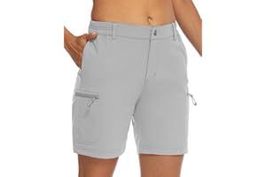 Rdruko Women's Hiking Golf Shorts Quick Dry Stretch Outdoor Work Summer Shorts with Zipper Pockets