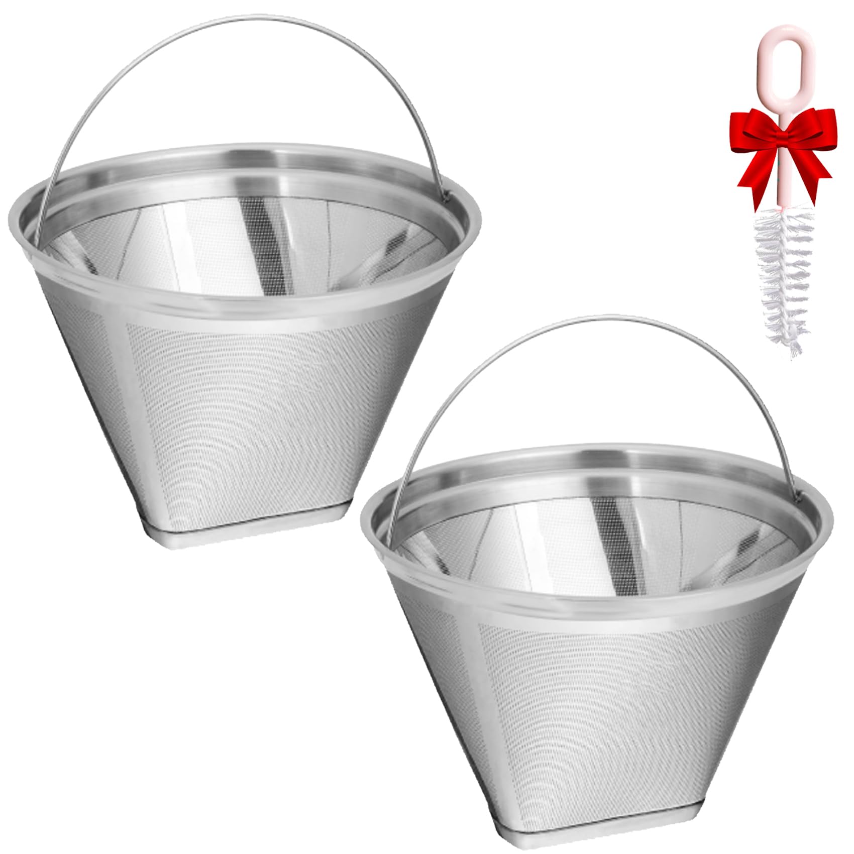 Photo 1 of 2pack #4 Coffee Filter Compatible with Technivorm Moccamaster KBGV and KBT Coffee Machines, Metal Coffee Filter, Reusable Metal Filters. 3 Years Warranty
