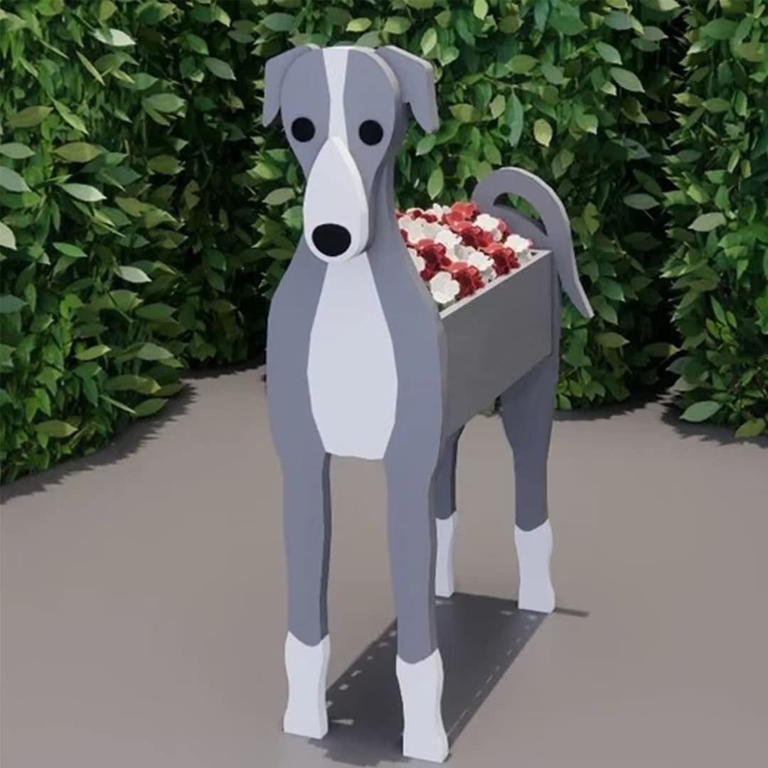 EIMOPE Gifts Dog Flower Pot Planter, PVC Animal Shaped Cartoon Planter Cute Dog Plant Pots Outdoor Indoor Garden Planters For Succulent, Cute Rectangular Plant Flower Pots Decor