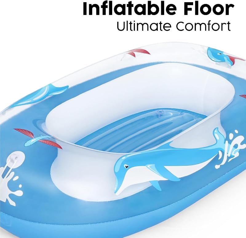 Barco Inflável Floatin' Friends para bebés 96x56,5x20,5 cm Azul
