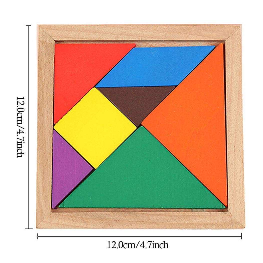yagot Kinder Holz Puzzle Spielzeug Multicolor Tangram Früherziehung Spielzeug Kinder Tragbares Lernspielzeug