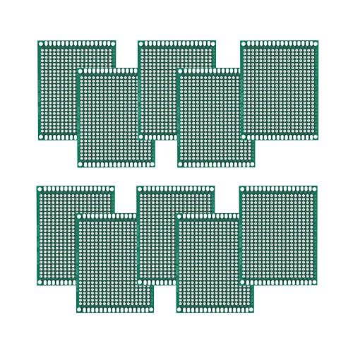 Lheng 5x7cm Double Sided PCB Board Universal Printed Circuit Board for DIY and Electronic Project 10Pcs