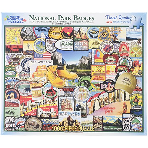 White Mountain Puzzles National Park Badges - 1000 Piece Jigsaw Puzzle