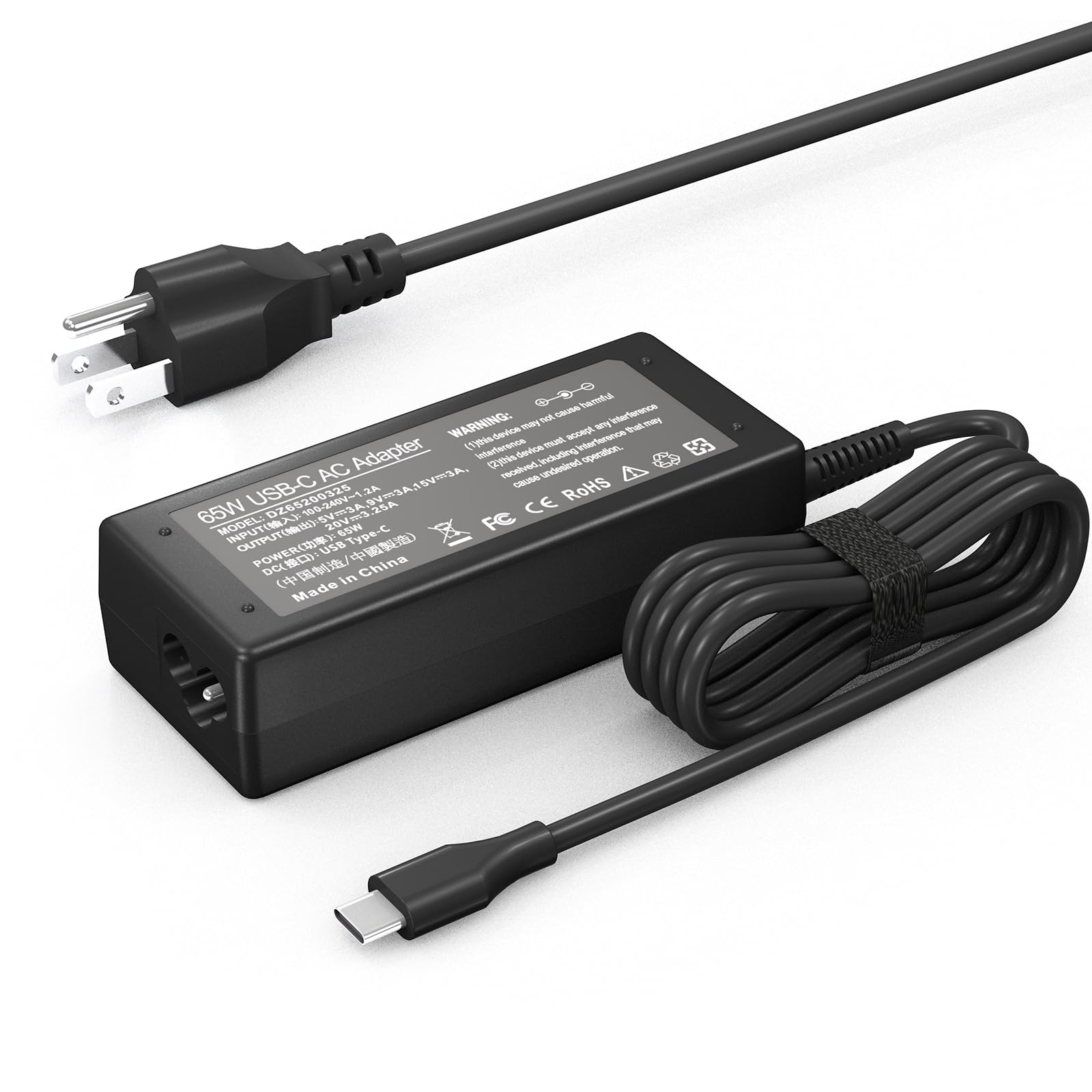 Photo 1 of 65W USB C Laptop Charger Compatible with HP chromebook/Compatible with Lenovo/Compatible with Dell/Compatible with Acer/Compatible with Asus and More Chromebook Type C Power Cord