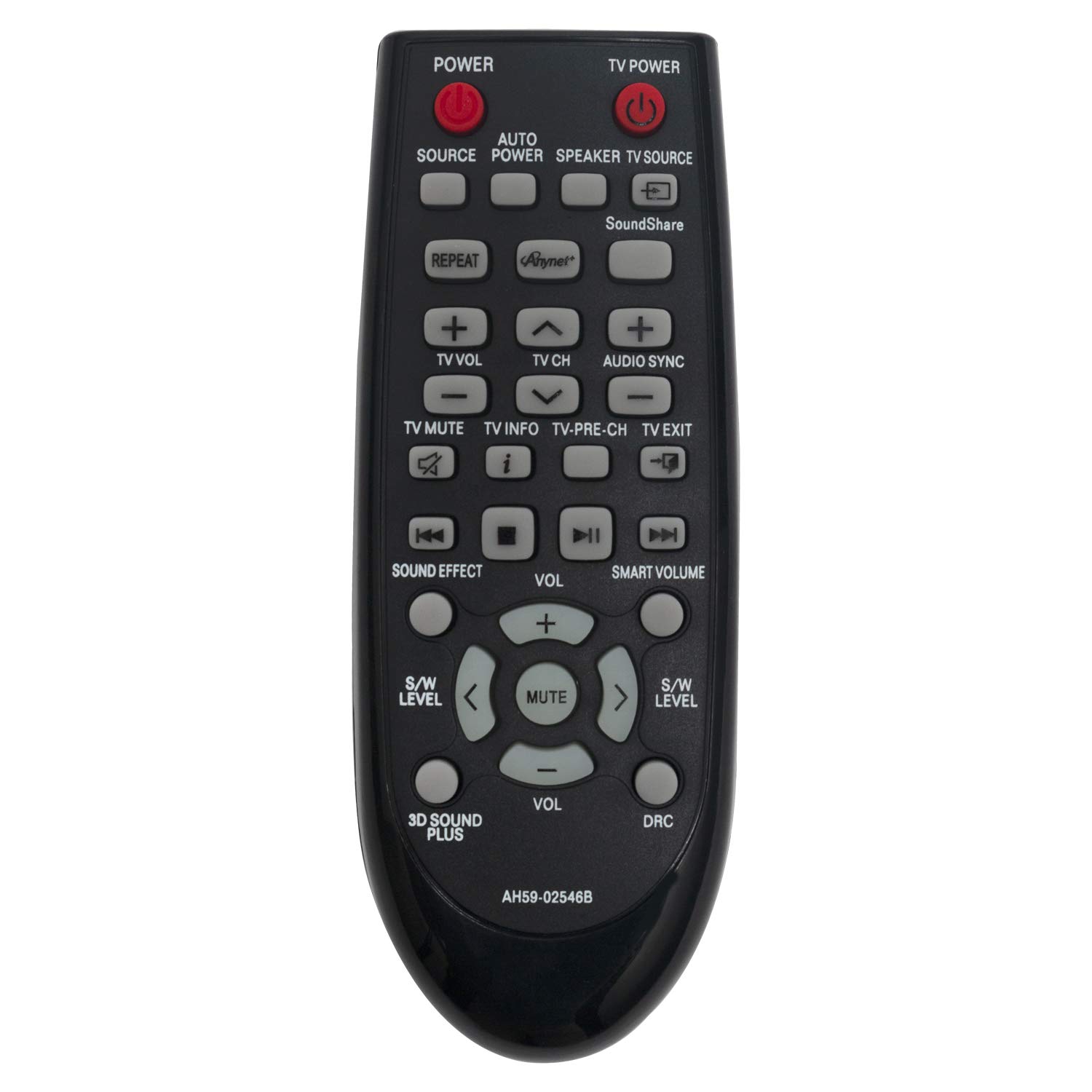 VINABTY AH59-02546B Replace Remote Control for SAMSUNG AH5902546B HW-F550 HW-F550/EN HW-F550/ZF HW-F551 HW-F551/EN HW-F551/TK HW-F551/ZF HWFM55C HW-F550/ZA HW-F551/ZA HW-FM55C/ZA HWF551 HWF550 HWFM55C