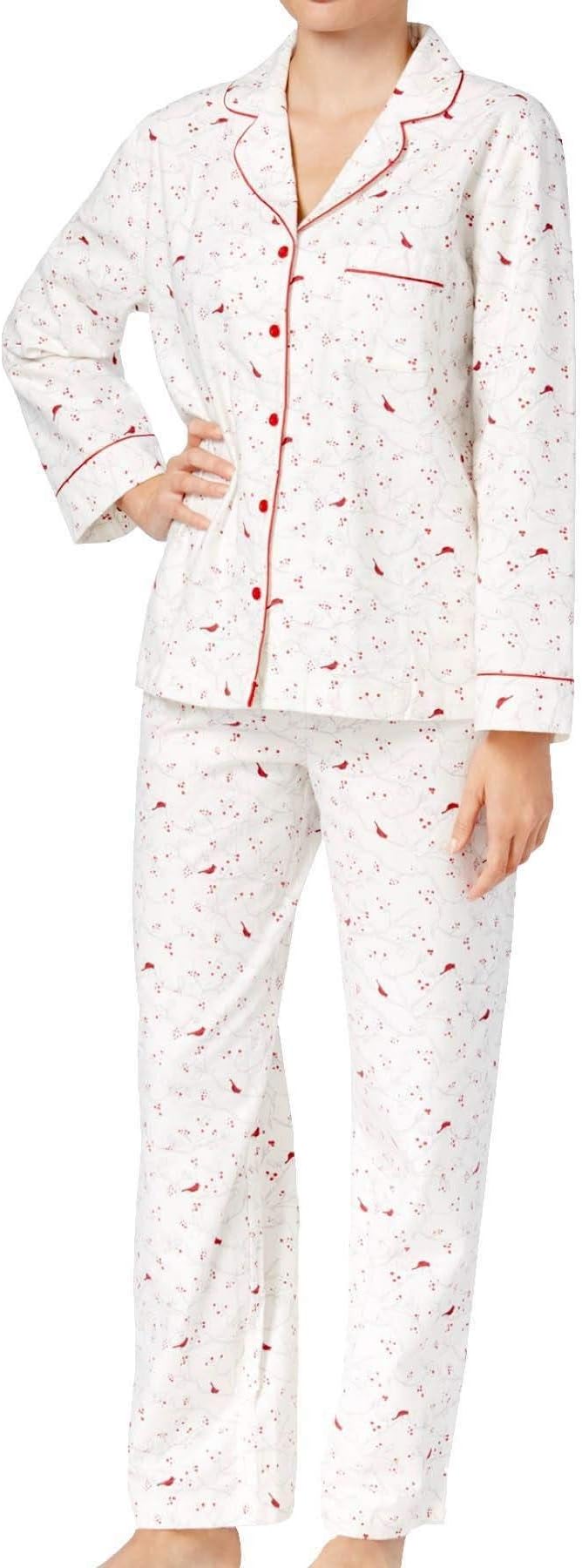 Charter Club Intimates Long Sleeve Flannel Pajama Set SMALL