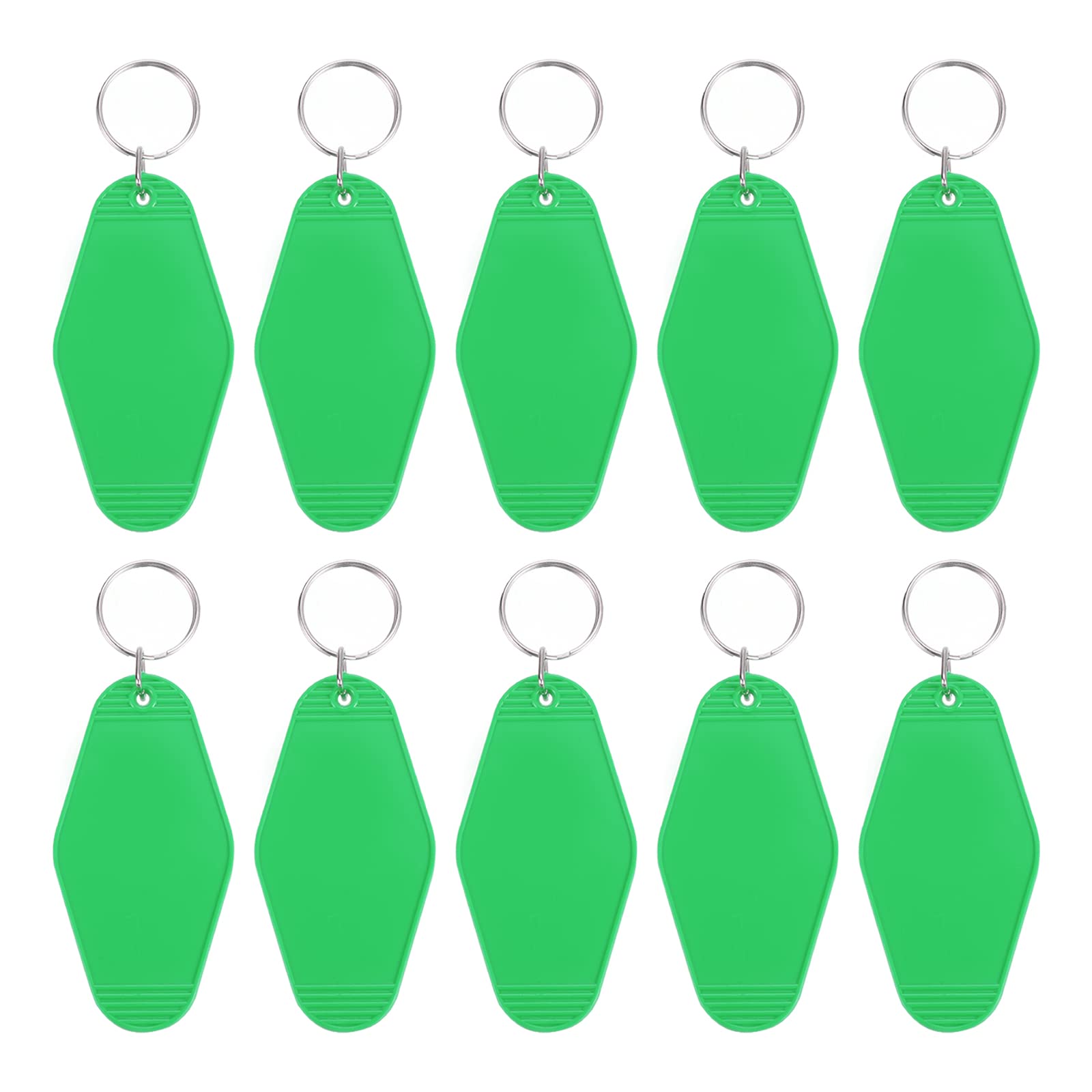 PATIKIL Vintage Motel Keychain, 10 Pack Blank Hotel Keychains Rhombus Retro Key Tag for DIY Crafts Ornament Backpack Luggage Labels Tags, Light Green