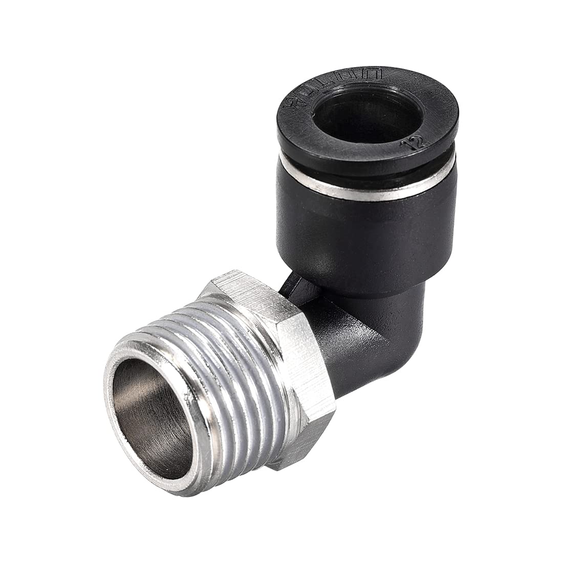 M METERXITY Push to Connect Tube Male Elbow Fitting - 90 Degree Pneumatic Air Push Quick Connect, Apply to Pipe Connection (1/2" OD x 1/2NPT Thread)