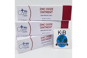 Dynarex Zinc Oxide Skin Protectant Ointment Barrier for Diaper Rash Cream and Chafing Skin, 2 Ounce Tubes (Pack of 3) 6 Ounces in Total Shipped by K&B Merchandise Brand for Guaranteed Quality