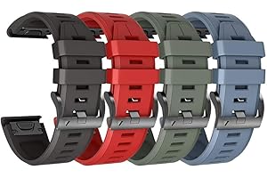 ANCOOL for Garmin Fenix 5X/7X/6X Watch Band Quickfit 26mm Watch Bands Compatible with Fenix 6X Pro/5X Plus/7X Pro/8 51mm(Black,Red,Olive Green,Slate)