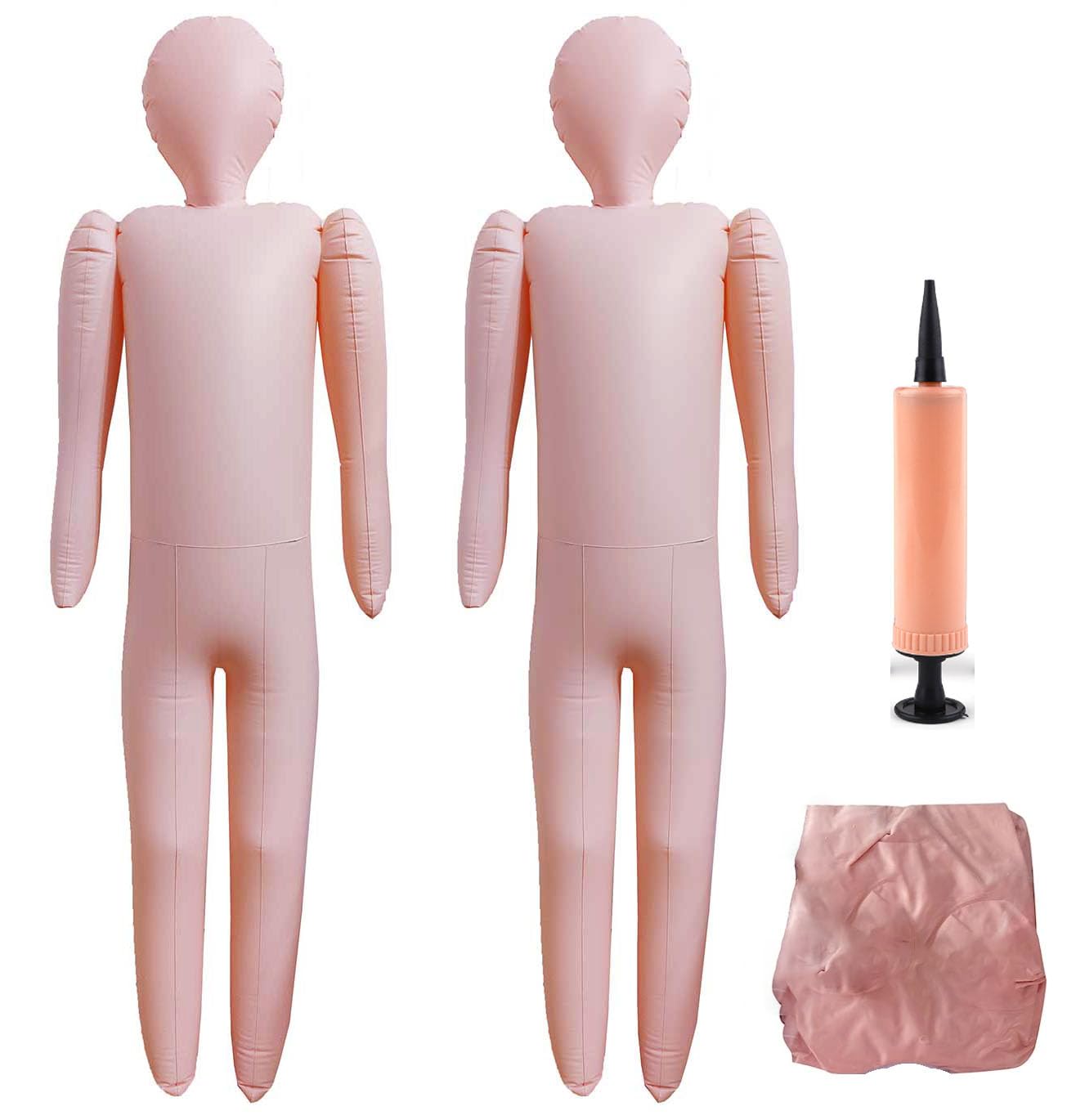 Photo 1 of 2PCS 60" Life Size Inflatable Body Mannequin Full Size Inflatable Body Blowup Dolls, Halloween DIY Decorations Cosplay Props Inflatable Dummy Body Costume Display for Yard Decor (Patent Product)