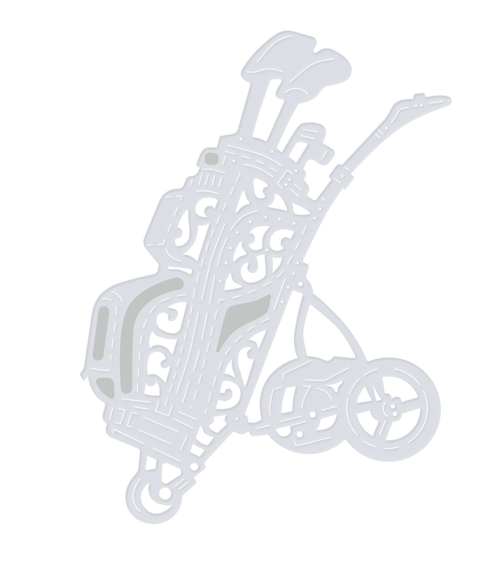 Sweet Dixie SDD270 Golf Bag and Trolley Die, Grey, Medium