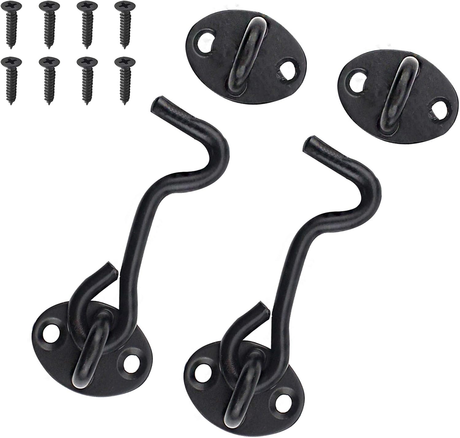 HUIMALL 2 Pack Hook and Eye Latch, 4 Inch Stainless Steel Cabin Hooks Window Brace Door Hook