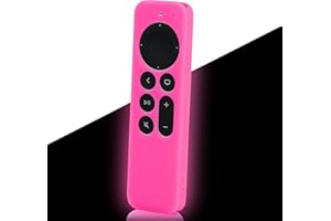 Pink Protective Case for Apple TV Siri Remote 2021 - Anti Slip Shockproof Silicone Cover Sleeve for Apple TV 4K / HD Siri Rem