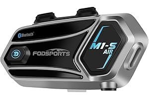 FODSPORTS M1S-AIR 2 Way Motorcycle Bluetooth Communication System Headset Intercom Share Music 3 Music Effect Universal Helme