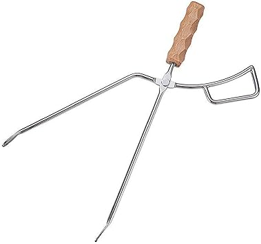 Amazon Jun Fireplace Tongs 薪バサミ 炭トング 炭バサミ ファイヤープレーストング 滑りにくい 火ばさみ ステンレス製 木製ハンドル バーベキュー 炭ばさみ 薪ばさみ qツール アウトドア 人気滑りにくい Jun qトング