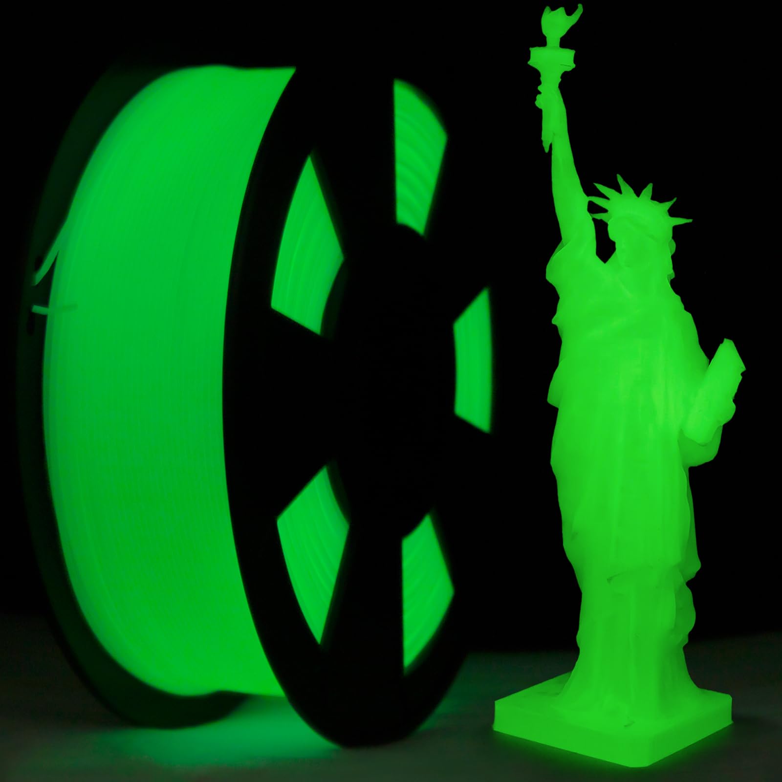 ZIRO PLA Glow Filament 1.75mm, 3D Printer Filament PLA PRO 1.75mm Glow in the Dark Color 1KG(2.2lbs), Dimensional Accuracy +/- 0.03mm, GID Green