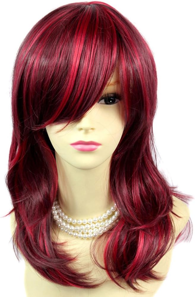 Amazon Com Wonderful Wavy Ends Medium Burgundy Mix Red Heat