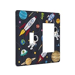Wpshijia Rocket Planets Astronaut Blue Decorative 2